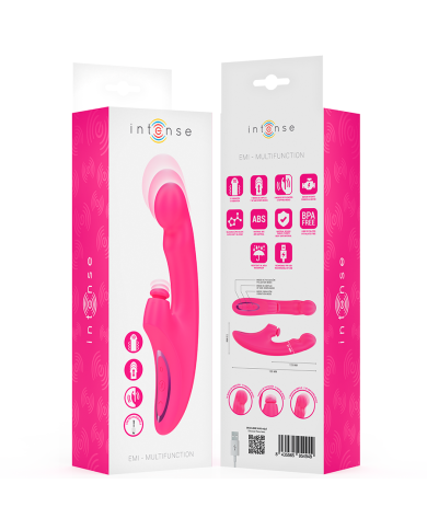 INTENSE EMI VIBRADOR 135 CM MULTIFUNCION 3 EN 1 10 VIBRACIONES ROSA