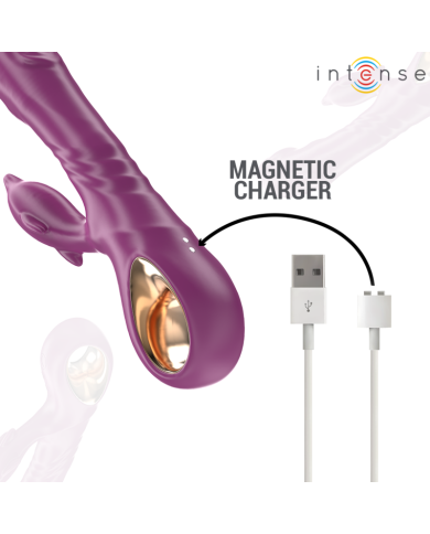 INTENSE HALLE VIBRADOR MULTIFUNCION CON LENGUA ESTIMULADORA EN FORMA DE DELFIN MORADO