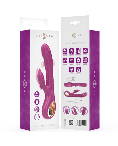 INTENSE HALLE VIBRADOR MULTIFUNCION CON LENGUA ESTIMULADORA EN FORMA DE DELFIN MORADO