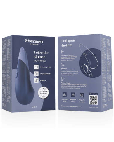 WOMANIZER VIBE VIBRADOR LAY ON SILENCIOSO AZUL OSCURO