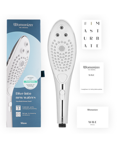 WOMANIZER WAVE CABEZAL DE DUCHA ESTIMULADOR DE CLITORIS PLATEADO