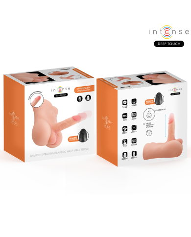 INTENSE DEEP TOUCH DAMIEN TORSO CON DILDO REALISTICO CON EMPUJE Y VIBRACION CONTROL REMOTO 35 KG