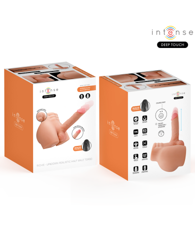 INTENSE DEEP TOUCH RICHIE TORSO CON ANO Y DILDO REALISTICO CON EMPUJE Y VIBRACION CONTROL REMOTO 47 KG