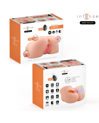 INTENSE DEEP TOUCH GINGER MASTURBADOR VAGINA CON EFECTO SUCCION CALOR VIBRACION Y VOZ CON CONTROL REMOTO 53 KG
