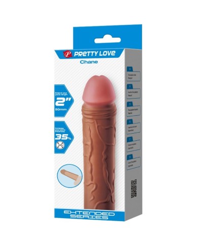 PRETTY LOVE CHANE FUNDA PARA PENE CON EXTENSION DE 5 CM MULATO PRETTY LOVE CHANE FUNDA PARA PENE CON EXTENSION DE 5 CM MULATO