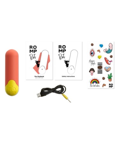 ROMP RIOT BALA VIBRADORA MULTIFUNCION NARANJA AMARILLA
