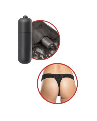 FETISH FANTASY SERIES TANGA DE ENCAJE NEGRO CON VIBRADOR