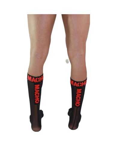 MACHO CALCETINES FINOS NEGRO ROJO TALLA UNICA