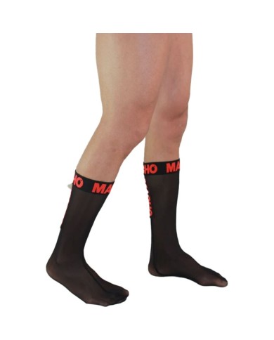 MACHO CALCETINES FINOS NEGRO ROJO TALLA UNICA