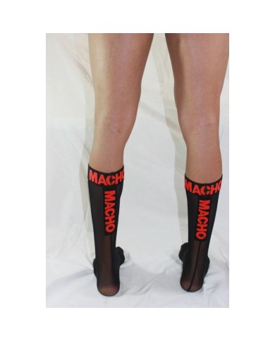 MACHO CALCETINES FINOS NEGRO ROJO TALLA UNICA