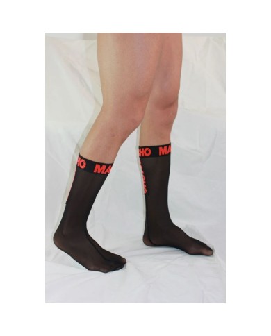 MACHO CALCETINES FINOS NEGRO ROJO TALLA UNICA