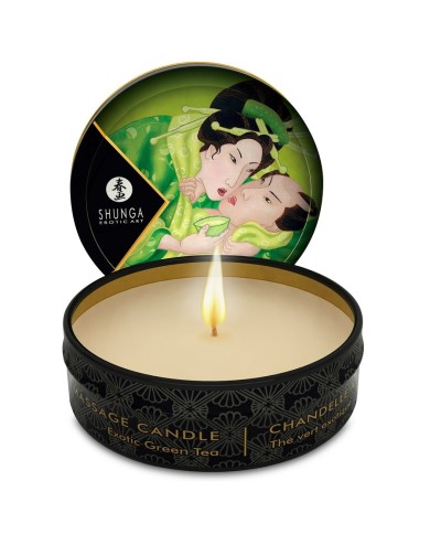 SHUNGA MINI CARESS BY CANDELIGHT VELA MASAJE TE VERDE 30 ML