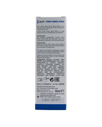 HOT V ACTIV PENIS POWER SPRAY PARA HOMBRE 50 ML