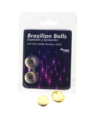 TALOKA BRAZILIAN BALLS GEL EXCITANTE EFECTO VIBRACION Y SHOCK 2 BOLAS