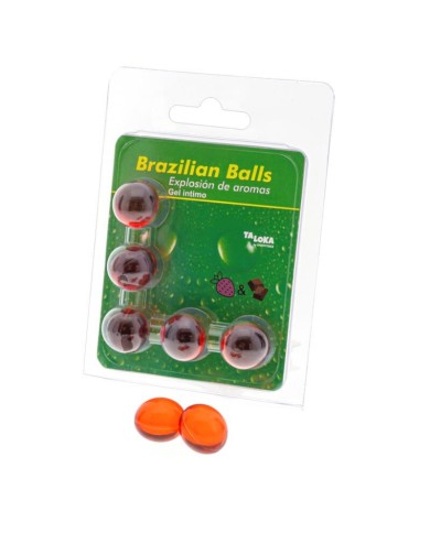 TALOKA BRAZILIAN BALLS GEL INTIMO FRESA CHOCOLATE 5 BOLAS