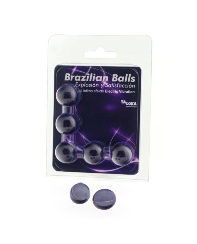 TALOKA BRAZILIAN BALLS GEL EXCITANTE EFECTO VIBRACION ELECTRICA 5 BOLAS