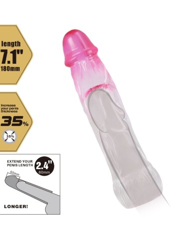 PRETTY LOVE NERON FUNDA REALISTICA ALARGADORA DE 6 CM PARA PENE ROSA PRETTY LOVE NERON FUNDA REALISTICA ALARGADORA DE 6 CM PARA PENE ROSA