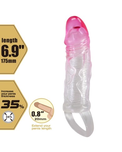 PRETTY LOVE ODES FUNDA REALISTICA ALARGADORA DE 2 CM PARA PENE ROSA PRETTY LOVE ODES FUNDA REALISTICA ALARGADORA DE 2 CM PARA PENE ROSA