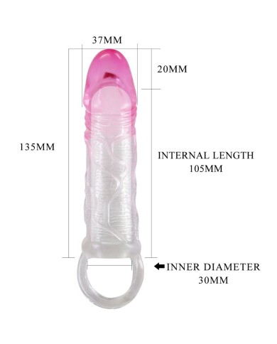 PRETTY LOVE ODES FUNDA REALISTICA ALARGADORA DE 2 CM PARA PENE ROSA PRETTY LOVE ODES FUNDA REALISTICA ALARGADORA DE 2 CM PARA PENE ROSA