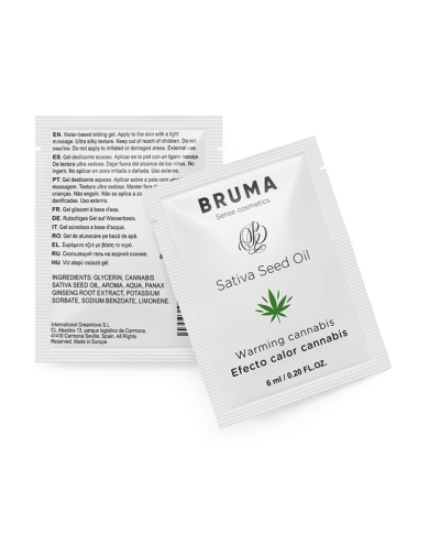 BRUMA 6 ML GEL DESLIZANTE CON ACEITE DE SEMILLA EFECTO CALOR SABOR CANNABIS