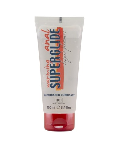 HOT ANAL SUPERGLIDE WARMING LIQUID PLEASURE LUBRICANTE ANAL BASE AGUA EFECTO CALOR 100 ML