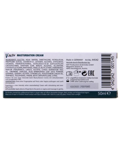 HOT CREMA DE MASTURBACION CON CBD UNISEX 100 ML
