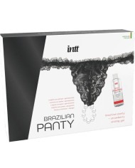 INTT RELEASES PANTY BRASILENA NEGRA CON PERLAS Y GEL LUBRICANTE 50 ML