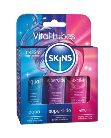 SKINS VITAL LUBES KIT LUBRICANTES AQUA SUPERSLIDE EXCITE 3 x 12 ML