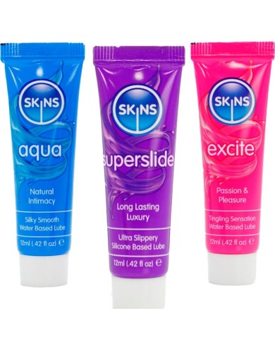 SKINS VITAL LUBES KIT LUBRICANTES AQUA SUPERSLIDE EXCITE 3 x 12 ML