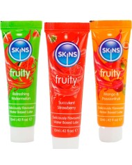 SKINS FRUITY LUBES KIT LUBRICANTES SANDIA FRESA MANGO 3 x 12 ML