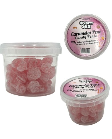 DIABLO PICANTE 20 CARAMELOS CON FORMA DE PENE CON SABOR GIN TONIC