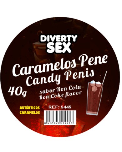 DIABLO PICANTE 20 CARAMELOS CON FORMA DE PENE CON SABOR RON COLA
