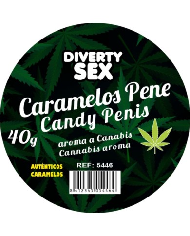 DIABLO PICANTE 20 CARAMELOS CON FORMA DE PENE CON AROMA CANNABIS