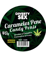 DIABLO PICANTE 20 CARAMELOS CON FORMA DE PENE CON AROMA CANNABIS