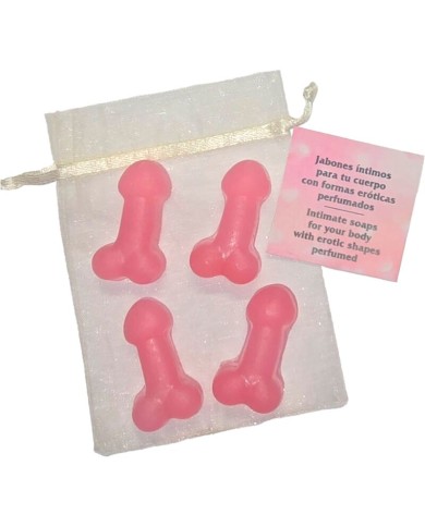 DIABLO PICANTE 4 MINI JABONES PERFUMADOS FORMA PENE ROSA