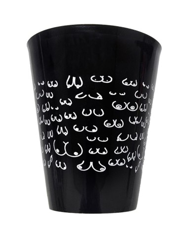DIABLO PICANTE VASO NEGRO 500 ML CON TETAS BLANCAS