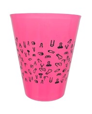 DIABLO PICANTE VASO FUSCIA 500 ML CON PENES NEGROS