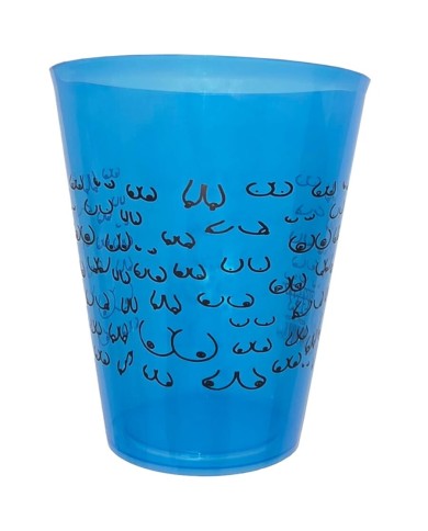 DIABLO PICANTE VASO AZUL 500 ML CON TETAS NEGRAS