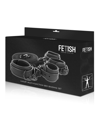 FETISH SUBMISSIVE SET DE ESPOSAS Y ATADURAS CON FORRO DE NEOPRENO