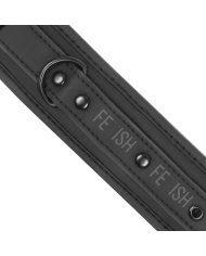 FETISH SUBMISSIVE COLLAR Y ESPOSAS CUERO VEGANO CON FORRO DE NEOPRENO