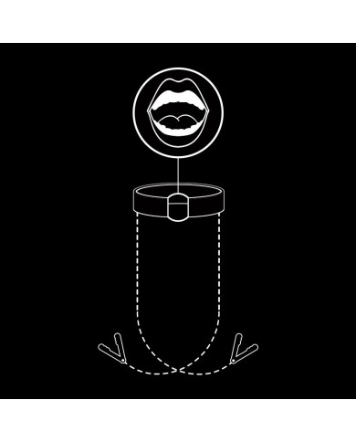 FETISH SUBMISSIVE ANILLA MORDAZA CON PINZAS PARA PEZONES