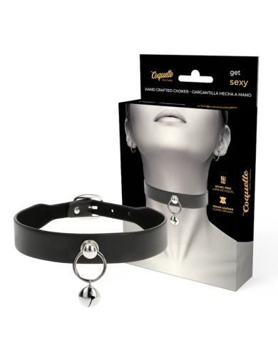 COQUETTE CHIC DESIRE COLLAR CUERO VEGANO ACCESORIO WOMAN CASCABEL ARO