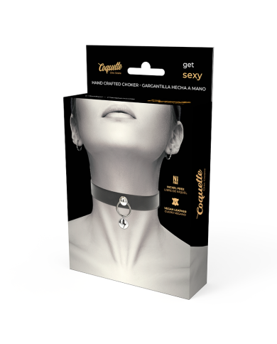 COQUETTE CHIC DESIRE COLLAR CUERO VEGANO ACCESORIO WOMAN CASCABEL ARO