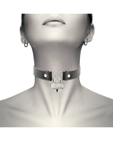 COQUETTE CHIC DESIRE COLLAR CUERO VEGANO ACCESORIO CORAZON CON LLAVE