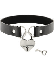 COQUETTE CHIC DESIRE COLLAR CUERO VEGANO ACCESORIO CORAZON CON LLAVE