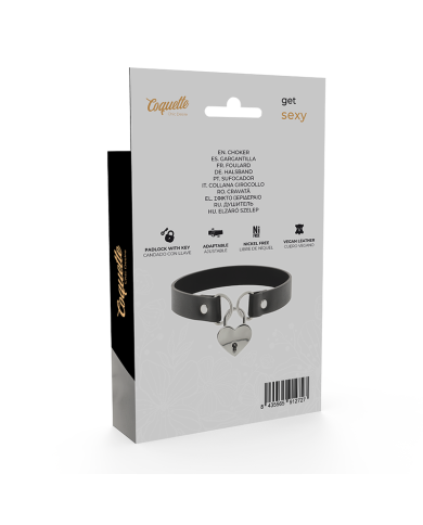 COQUETTE CHIC DESIRE COLLAR CUERO VEGANO ACCESORIO CORAZON CON LLAVE