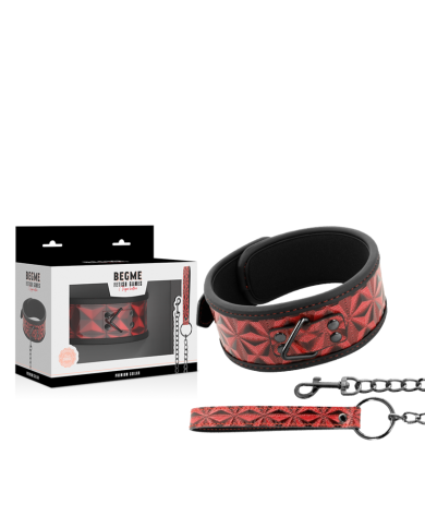 BEGME RED EDITION COLLAR CUERO VEGANO CON FORRO DE NEOPRENO