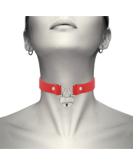 COQUETTE CHIC DESIRE COLLAR CUERO VEGANO ROJO ACCESORIO CORAZON CON LLAVE