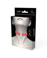 COQUETTE CHIC DESIRE COLLAR CUERO VEGANO ROJO ACCESORIO CORAZON CON LLAVE