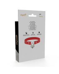 COQUETTE CHIC DESIRE COLLAR CUERO VEGANO ROJO ACCESORIO CORAZON CON LLAVE